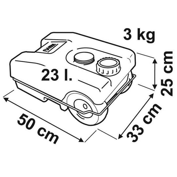 Бак серой воды Fiamma с колёсами, 23л.