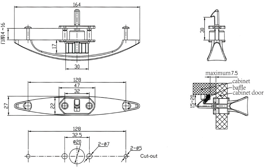 Мебельная ручка Furniture Lock Series BL09-SN