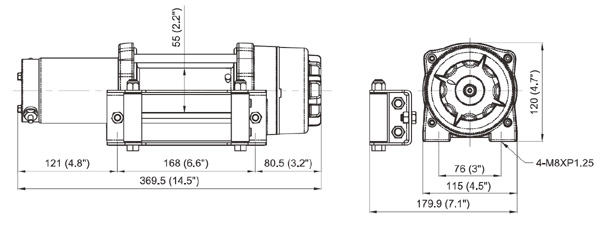 Come Up Cub 4 (1814 кг, трос стальной), лебёдка электрическая