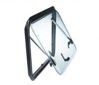 Окно откидное Sanjo 3J-EW-3S 500x800 мм, П - образная внутренняя рамка. Москитная сетка, плессированная шторка