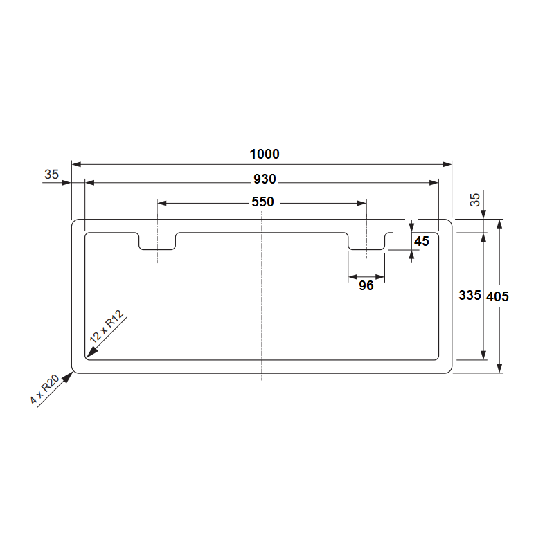 Dometic SK 4 1000x405 мм, люк сервисный