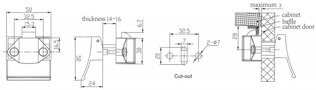 Мебельная ручка Furniture Lock Series BL08-SN