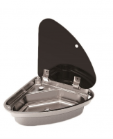 Camper-Marine GR-610R Раковина встраиваемая угловая со стеклянной крышкой, правая.