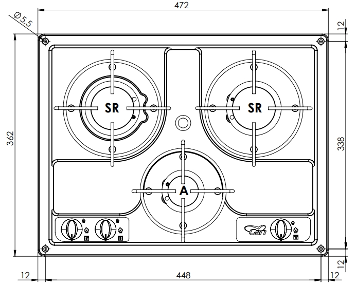 Газовая плита Can PC 1323