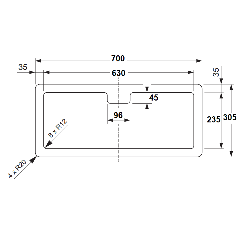 Dometic SK 4 700x305 мм, люк сервисный