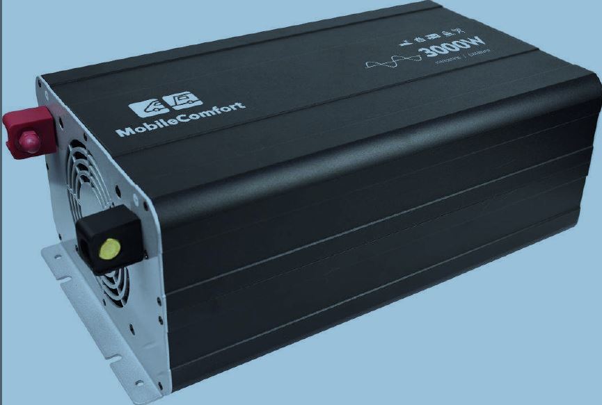 Инвертор MobileComfort S1512-BC, 1500Вт, 12В, чистый синус, розетка 230V, встроенное зарядное устройство 20А, схема приоритетов 230V, функция бесперебойника, USB выход, в комплекте настенная панель управления