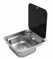 Camper-Marine GR-586B Раковина встраиваемая нержавеющая сталь со стеклянной крышкой.