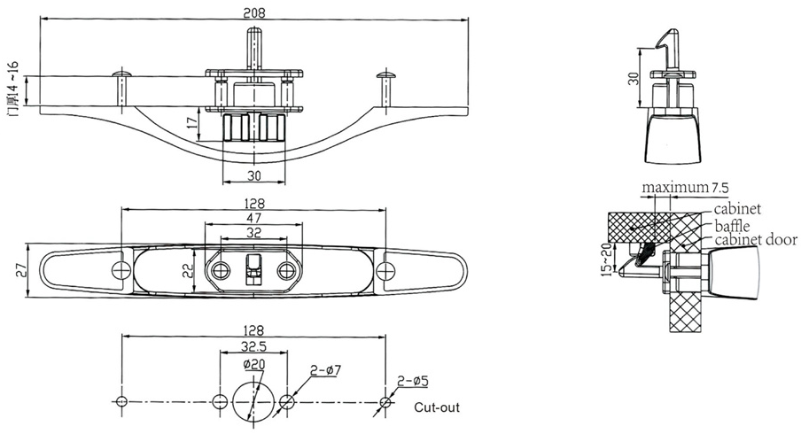 Мебельная ручка Furniture Lock Series BL10-SN