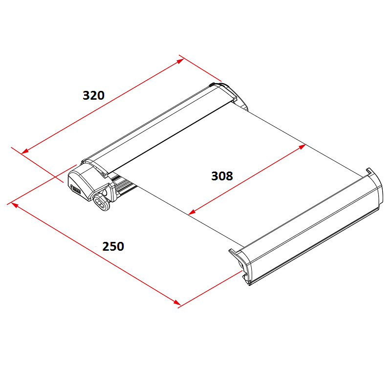 Fiamma F80S, 3.2м Маркиза накрышная корпус белый, полотно серое