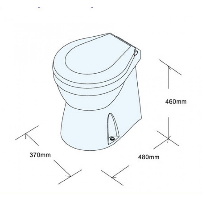 Туалет TMC с закрытым основанием, 24В, мацераторный