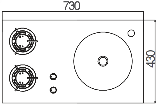 Camper-Marine GR-B215 Варочная поверхность газовая двухконфорочная с круглой раковиной и пьезоподжигом, правая.