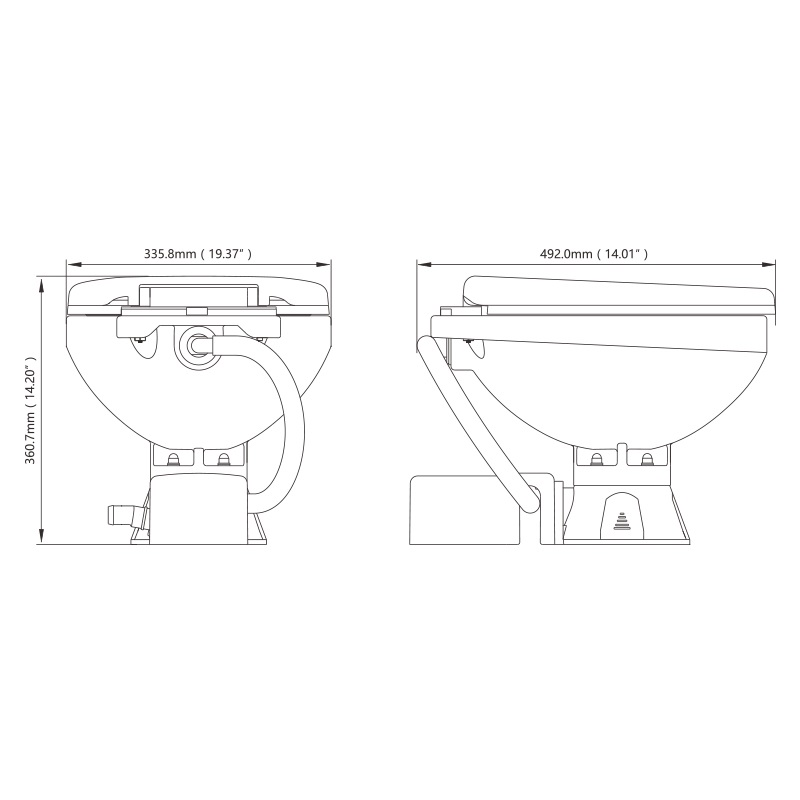 Туалет Seaflo стандарт, 24В, мацераторный