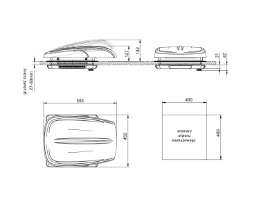Люк с вентилятором RV Plusfan 3J-PF 400*400 transparent (прозрачный)