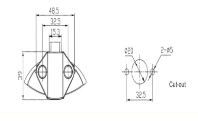 Мебельная ручка с кнопкой Furniture Lock Series BL03-SN