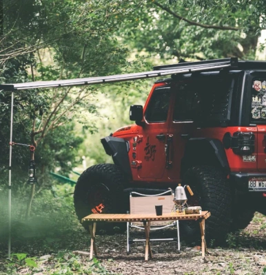 CAMPER-MARINE CM-W5325G, 250X250 Маркиза автомобильная полуавтоматическая, корпус черный, полотно серое