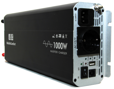 Инвертор MobileComfort S2012-BC, 2000Вт, 12В, чистый синус,  розетка 230V, встроенное зарядное устройство 20А, схема приоритетов 230V, функция бесперебойника, USB выход, в комплекте настенная панель управления