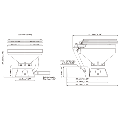 Туалет Seaflo компакт, 12В, мацераторный