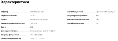 ЛПГ205И Мамонт, лебёдка гидравлическая