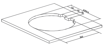 Camper-Marine GR-570 Раковина встраиваемая нержавеющая сталь со стеклянной крышкой, круглая.