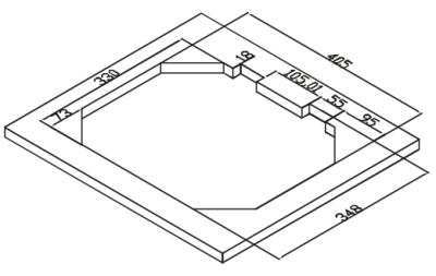 Camper-Marine GR-586 Раковина встраиваемая нержавеющая сталь со стеклянной крышкой.