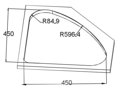 Camper-Marine GR-610R Раковина встраиваемая угловая со стеклянной крышкой, правая.
