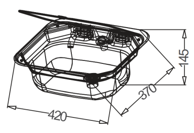 Camper-Marine GR-586 Раковина встраиваемая нержавеющая сталь со стеклянной крышкой.