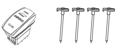MobileComfort ME250BD Маркиза настенная электрическая, корпус черный, полотно тёмно-серое